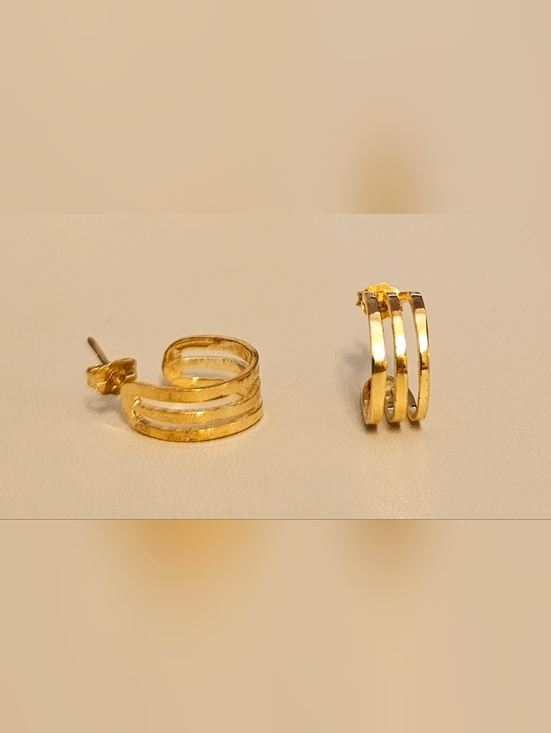 Jewelry - 925 Sterling Silver Gold Dipped Huggie Earrings